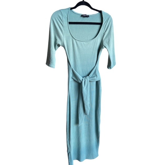 ⚪️ See You Monday Ribbed Knit Midi Dress in Mint | Size L - Picture 6 of 7
